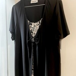 Claire France black/white top for women XL (Ptp22)